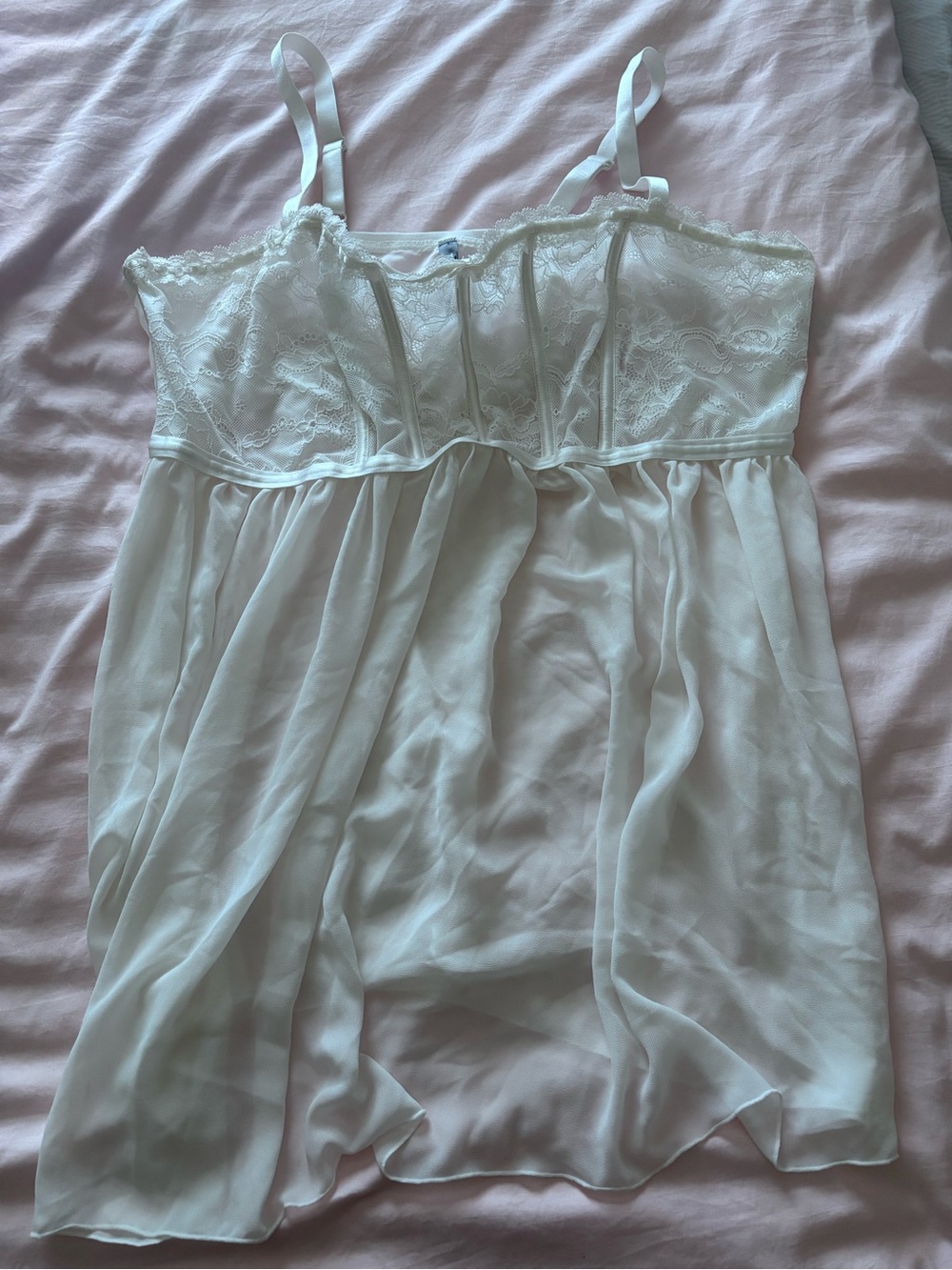 torrid White Sheer Lace Bustier Slip